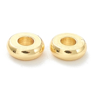 Brass Spacer Beads, Long-Lasting Plated, Flat Round/Disc, Heishi Beads, Real 18K Gold Plated, 4x1.5mm, Hole: 1.6mm(KK-P198-09A-G)