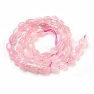 Natural Rose Quartz Beads Strands, Tumbled Stone, Nuggets, 6~13x5~10x4~7mm, Hole: 0.8mm, about 47pcs/strand, 15.5 inch(39.5cm)(G-F575-18C)