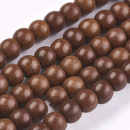 Synthetic Turquoise Beads Strands, Dyed, Round, Saddle Brown, 4mm, Hole: 1mm, about 110pcs/strand, 15.6 inch(TURQ-G106-4mm-02J)