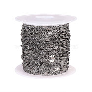 Brass Coated Iron Cable Chains, Soldered, with Spool, Gunmetal, 2x1.4x0.9mm(CH-CJ0001-04B)