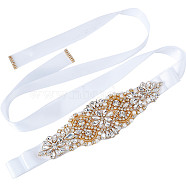 CRASPIRE Wedding Bridal Belt for Bridal Dress, with Crystal Rhinestone, White, 105.31 inch(267.5cm) long(AJEW-CP0004-62C)
