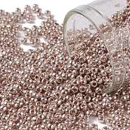 TOHO Round Seed Beads, Japanese Seed Beads, (PF552) Permafinish Opaque Galvanized Sweet Blush, 11/0, 2.2mm, Hole: 0.8mm, about 1110pcs/10g(X-SEED-TR11-PF0552)