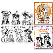 PVC Plastic Stamps, for DIY Scrapbooking, Photo Album Decorative, Cards Making, Stamp Sheets, Film Frame, Dog, 15x15cm(DIY-WH0372-0099)