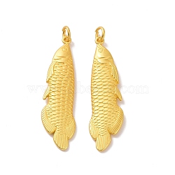 Alloy Pendants, with Jump Ring, Fish Charm, Matte Gold Color, 48x13x4mm, Hole: 4mm(PALLOY-L236-006MG)