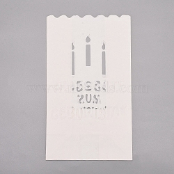 Halloween Luminary Bags, Flame Resistant Candle Bags, Tea Light Holder, for Wedding, Halloween, Birthday, Party, Word and Candle Pattern, White, 26x15x0.1cm, Unfold: 26x15x9cm(CARB-D007-02E)