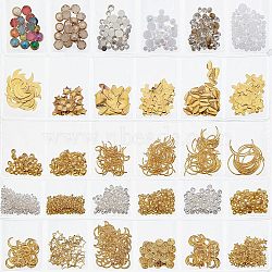 5 sets Alloy & Brass & Plastic & Glass Cabochons Set, Nail Art Decoration Accessories, Mixed Shape, Mixed Color, 1~10x1~6x0.1~3mm, 5 set/bag(MRMJ-OC0003-02)