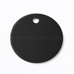 Aluminum Blank Metal Tag, Flat Round, Black, 30mm(ALUM-WH0164-97)