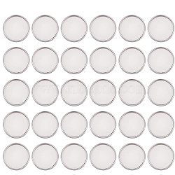 Unicraftale 100Pcs Flat Round 304 Stainless Steel Plain Edge Bezel Cups, Cabochon Settings, Stainless Steel Color, Tray: 20mm, 22x2mm(STAS-UN0046-86)