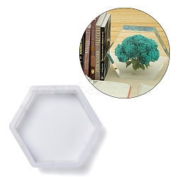 Hexagon DIY Decoration Silicone Molds, Resin Casting Molds, For UV Resin, Epoxy Resin Jewelry Making, White, 260x235x51.5mm(DIY-Z019-04)