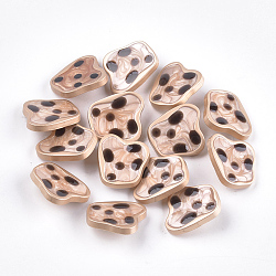Zinc Alloy Shank Buttons, with Epoxy Resin, Matte Gold Color, Sandy Brown, 21x23.5x7.5mm, Hole: 2mm(BUTT-S023-05A-01)
