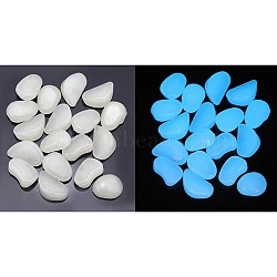 Plastic Imitation Luminous Stone Display Decoration, Nuggest, White, 27mm(PW-WG21176-02)