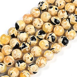 Sythetic Amber Beads Strands, Round, Navajo White, 7.5mm, Hole: 1mm, about 55pcs/strand, 15.75''(40cm)(G-M199-02C)