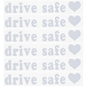 Laser PVC Drive Safe Self Adhesive Car Stickers, Reflective Waterproof Word Car Decorative Decals for Car Decoration, Silver, 15x75x0.3mm