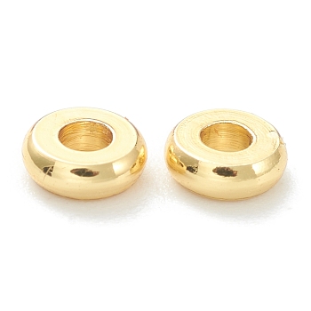 Brass Spacer Beads, Long-Lasting Plated, Flat Round/Disc, Heishi Beads, Real 18K Gold Plated, 4x1.5mm, Hole: 1.6mm