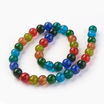 Handmade Gold Sand Lampwork Beads Strands, Round, Mixed Color, 9~10mm, Hole: 1.4mm, about 40pcs/strand, 15.71 inch(38.5cm)