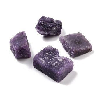 Rough Natural Lepidolite/Purple Mica Stone Beads, for Tumbling, Decoration, Polishing, Wire Wrapping, Wicca & Reiki Crystal Healing, No Hole/Undrilled, Nuggets, 29~38x21~30x12~20mm, about 5pcs/bag