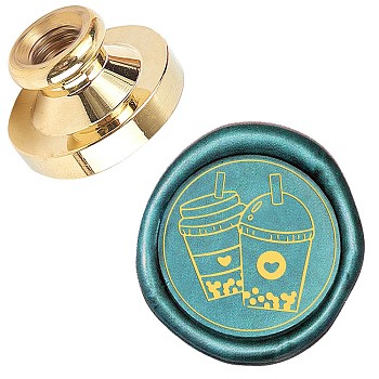 Wax Seal Brass Stamp Head, for Wax Seal Stamp, Drink Pattern, 25x14.5mm