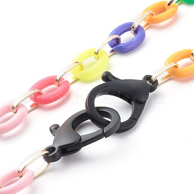 Acrylic Aluminium Cable Chain Necklaces(NJEW-JN03627)-6