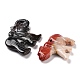 Natural Red Jasper/Unakite/Dyed & Heated Black Agate/Agate Animal Carved Pendants(G-K383-02)-2