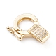 Brass Micro Pave Clear Cubic Zirconia Twister Clasps(X-ZIRC-L097-021G)-1