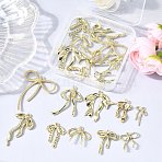 20Pcs 10 Styles Alloy Pendants, Bowknot, Golden, 20~44x12~30.5x2~5mm, Hole: 1~1.8mm, 2pcs/style(FIND-FP0002-95)