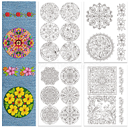 4 Sheets 11.6x8.2 Inch Stick and Stitch Embroidery Patterns, Non-woven Fabrics Water Soluble Embroidery Stabilizers, Floral, 297x210mmm(DIY-WH0455-139)