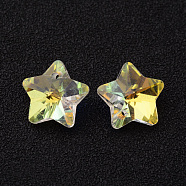 Star Faceted K9 Glass Charms, Imitation Austrian Crystal, Clear, 13.5x13.5x8mm, Hole: 1mm(EGLA-O006-04A)