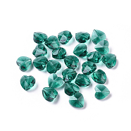Transparent Glass Beads, Faceted, Heart, Teal, 10x10x7mm, Hole: 1~1.2mm(X-GLAA-K002-07A-11)