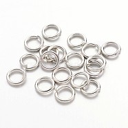 Jump Rings, Open Jump Rings, Brass, Cadmium Free & Nickel Free & Lead Free, Platinum, 6x1mm, 18 Gauge, Inner Diameter: 4mm, about 4900pcs/500g(JRC6mm-NF)