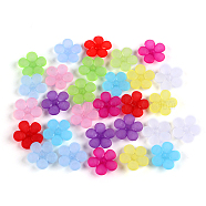 5-Petal Resin Beads Caps, Frosted, DIY Accessories, Flower, Mixed Color, 22mm, about 720pcs/1000g(RESI-CJC0006-01)