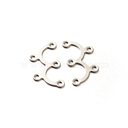 2 to 3 201 Stainless Steel Chandelier Components Links, Stainless Steel Color, 9x18x0.5mm, Hole: 1mm(X-STAS-E088-30)