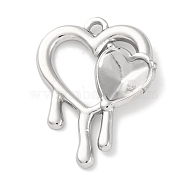 304 Stainless Steel Pendant Rhinestone Settings, Heart, Stainless Steel Color, 25x19.5x3mm, Hole: 1.8mm(STAS-D194-02P)