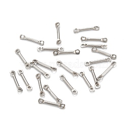 304 Stainless Steel Link Connectors, Rectangle, Stainless Steel Color, 12x2.5x1.2mm, Hole: 1.2mm(STAS-Z034-14A-P)