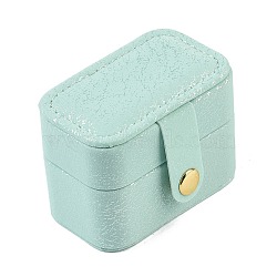 Imitation Leather Ring Organizer Storage Cases, Rectangle, Aquamarine, 6x4x4.5cm(CON-G023-11C)