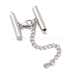 Tarnish Resistant 304 Stainless Steel Curb Chain Extender, with Lobster Claw Clasps, Stainless Steel Color, 22mm(STAS-M061-05P-02)