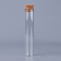 Empty Glass Bottles, with Cork Stopper, Wishing Bottle, Clear, 2x10.75cm, Capacity: about 25ml(0.84 fl. oz), Bottleneck: 19mm in diameter(AJEW-WH0040-01A)