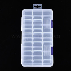 Rectangle Polypropylene(PP) Bead Storage Container, with Hinged Lid, for Jewelry Small Accessories, Clear, 19.3x10.5x2.9cm(CON-N011-010)