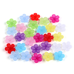 5-Petal Resin Beads Caps, Frosted, DIY Accessories, Flower, Mixed Color, 22mm, about 720pcs/1000g(RESI-CJC0006-01)