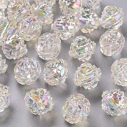 Transparent Acrylic Beads, AB Color, Flower, Clear, 18x16.5mm, Hole: 2.5mm(X-TACR-S154-31C-205)