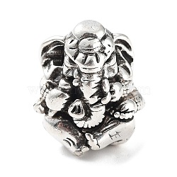 Brass Beads, Ganesha, Antique Silver, 19x17x13.5mm, Hole: 3mm(KK-Q800-12AS)