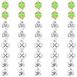 SUNNYCLUE Alloy Pendants, Clover, Antique Silver, 40pcs/box(PALLOY-SC0002-20AS)