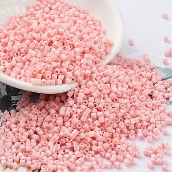 Baking Paint Glass Seed Beads, Cylinder, Pink, 2x1.5mm, Hole: 1mm, about 50398pcs/pound