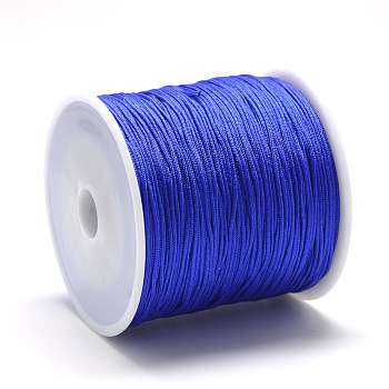 Nylon Thread, Chinese Knotting Cord, Blue, 0.8mm, about 109.36 yards(100m)/roll
