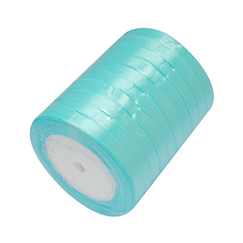 Single Face Satin Ribbon, Polyester Ribbon, Breast Cancer Pink Awareness Ribbon Making Materials, Valentines Day Gifts, Boxes Packages, Cyan, 1/2 inch(12mm), about 25yards/roll(22.86m/roll), 250yards/group(228.6m/group), 10rolls/group