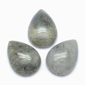 Natural Labradorite Cabochons, teardrop, 25x18x7mm