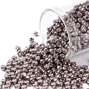 TOHO Round Seed Beads, Japanese Seed Beads, (556) Galvanized Mauve, 8/0, 3mm, Hole: 1mm, about 222pcs/bottle, 10g/bottle