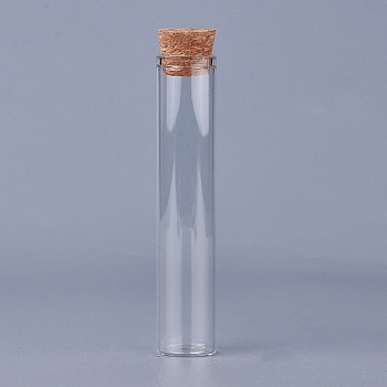 Empty Glass Bottles, with Cork Stopper, Wishing Bottle, Clear, 2x10.75cm, Capacity: about 25ml(0.84 fl. oz), Bottleneck: 19mm in diameter