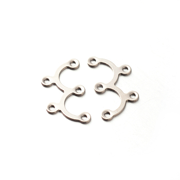 2 to 3 201 Stainless Steel Chandelier Components Links, Stainless Steel Color, 9x18x0.5mm, Hole: 1mm