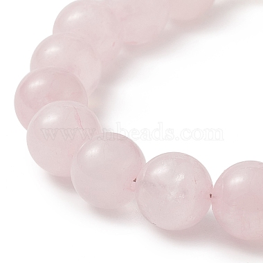 bracelet de perles de coeur de quartz rose naturel avec des fermoirs de fleurs en alliage pour les femmes(BJEW-TA00248)-3