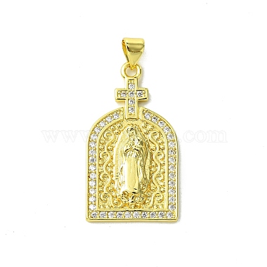 Real 18K Gold Plated Clear Arch Brass+Cubic Zirconia Pendants